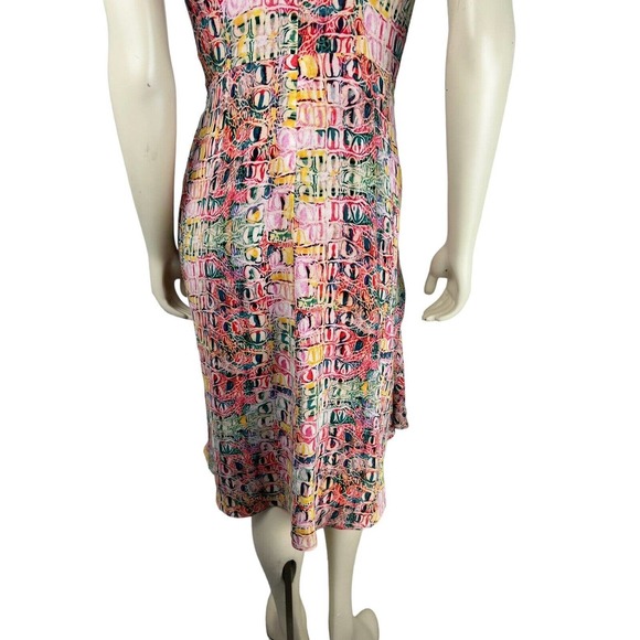 Sies Marjan Farrah Croco Printed Midi Slip Dress 2 Colorful Cocktail Drape Neck - Picture 9 of 12